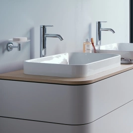 Раковина Duravit Happy D2 Plus 600х400мм без перелива с выпуском с керамической крышкой покр WonderGliss цвет белый (23596000001)