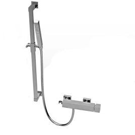 Stella Bamboo Quadro Душевой комплект 3283AC/302-6: смеситель, штанга+ручной душ, цвет: хром (BQ 02420 CR00)