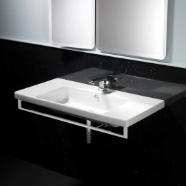 Раковина GSI Norm 100х50x18см подвесная с переливом с 1 отв под смесительитель цвет белый