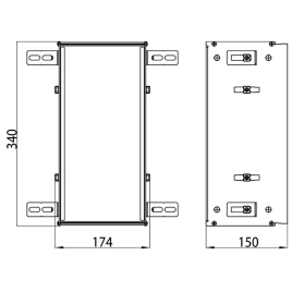 EMCO Asis монтажная рама 174х340 мм, для встраиваемых модулей 150 и 2.0 (9725 000 21)