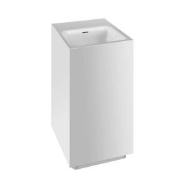Раковина Gessi Rettangolo напольная 42х42см с 3 намечотверстиями слив в стену с донным клапаном и сифоном цвет матовый белый