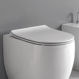 Kerasan Flo сиденье SLIM белое,крепление хром (микролифт) (319101)