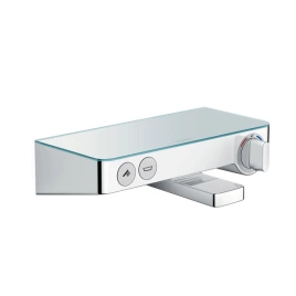 Hansgrohe Ecostat Select Термостат настенный для ванны на 2 источника, с изливом 192мм, с полочкой из безопасного стекла, цвет хром (13151000)
