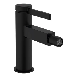 HANSGROHE FINORIS Смеситель для биде на 1 отверстие, однорычажный, с донным клапаном, цвет черный матовый (76200670)