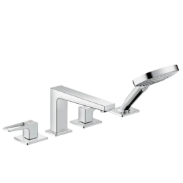 Hansgrohe Metropol Смеситель на борт ванны на 4 отв, излив 197мм, с ручным душем 3jet, цвет: хром (74552000)