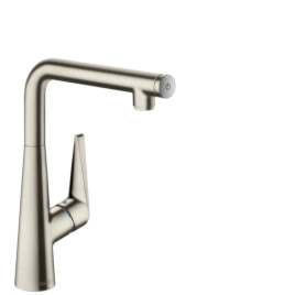 Hansgrohe Talis M51 Смеситель для кухни на 1 отв, поворотный излив 185мм с вытяжным душем, 2jet, h152мм, цвет: под сталь (73850800)