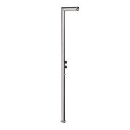 GESSI OUTDOOR Душевая стойка для установки на улице, напольная, на 2 выхода, без ручек, ручного душа и верхнего душа, внешняя часть, цв Steel Brushed (63203#239)
