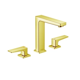 Hansgrohe Metropol Смеситель для раковины 160, на 3 отв, с донным клапаном, излив 152мм, цвет: золото (32515990)