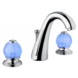 Bongio Rivoli Смеситель для раковины на 3отв, цвет хром/Royal Blue 08 (05501CR08)