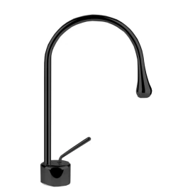 Gessi Goccia Смеситель для раковины на 1 отверстие, излив 174мм R=90, с фиксированным носиком, цвет: черный (33802#299)
