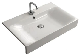 Раковина KERASAN Cento 70x45 полувстраиваемая с 1 отв под смеситель цвет белый (354801*1)
