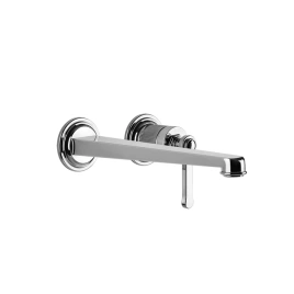 GESSI VENTI20 Смеситель для раковины настенный, встраиваемый, однорычажный, излив 243 мм, внешняя часть, цвет хром (65088#031)