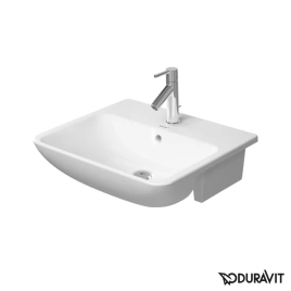 Раковина Duravit ME by Starck встр до половины с перел с 1 отв под смеситель включая крепление для встраивания в деревянную столешницу 550x455мм Цвет Белый (378550000)