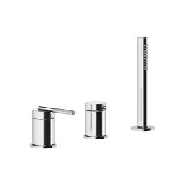 Gessi Ingranaggio Смеситель для ванны на 3 отверстия наполнение через слив-перелив, лейка, цвет: хром (63547#031)