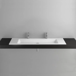 Раковина BETTEAqua встраиваемая 140х49 5х9 cм с 2 отв под смеситель без перелива с крепежом цвет белый (A046 HLW2)
