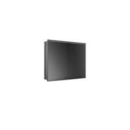 EMCO Evo Зеркальный шкаф 800xh700мм с подсветкой, встраиваемый, 2 двери, 2 полки, розетка, цвет: черный (9397 133 14)