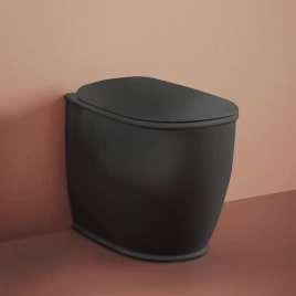 Artceram ATELIER Унитаз напольный, 52х37хh42см, безободковый, слив универсальный, с крепежом, цвет: черный матовый (ATV002 17 00)