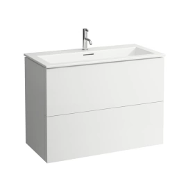 Laufen Kartell Тумба с керамической раковиной цвет белый 1000х500х725мм, с 2 выдвиж. ящиками с 1 отв. под смеситель, цвет: белый матовый (8.6033.7.640.104.1)