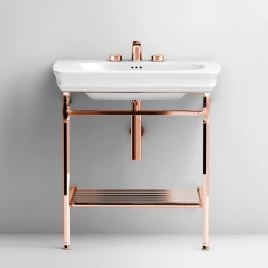 Artceram CIVITAS Металическая структура Quadra 55х44хh80,5см для раковины 68, полка сетка, цвет: розовое золото (CIA002 77 rosa oro)