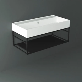 SIMAS AGILE Структура металлическая 91x46xh28 см, подвесная, для раковины AG91, с 1 полкой, цвет черный матовый (AGSS91)