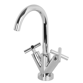 Fima Carlo Frattini, Bathroom Maxima, Смеситель для раковины, вентильный, на 1 отв, высота, мм-299, излив поворотный 155мм, донный клапан, цвет-хром (F5311WCR)
