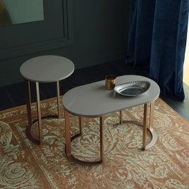 VITAGE milldue edition Tailor Столик 654х354х392 мм, структура матовое розовое золото, цвет глянцевый Argilla (7683.116.331)