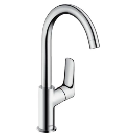 Hansgrohe Logis Смеситель для раковины 210 на 1 отв. с донным клапаном, поворотный излив 154мм, h221мм, цвет: хром (71130000)