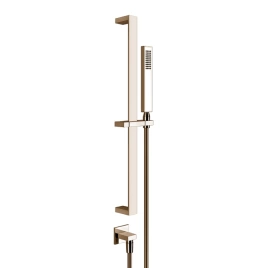 Gessi Rettangolo Душевая стойка с ручным душем и выводом воды из стены, цвет: медь (20142#030)