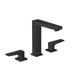 Hansgrohe Metropol Смеситель для раковины 160, на 3 отв, с донным клапаном, излив 152мм, цвет: черный матовый (32515670)