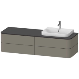 Duravit Happy D.2 Plus Тумба подвесная 408x1600x550мм 4 ящика, цвет: stone grey satin matt (HP4963R9292)