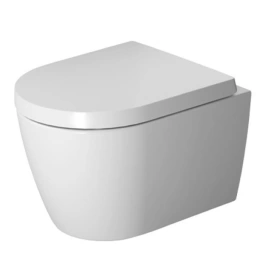 Duravit ME by Starck Унитаз подвесной Compact Rimless без смывного края, с вертикальным смывом, вкл. крепление Durafix, 4,5л., 370x480мм, Цвет: Белый (2530090000)