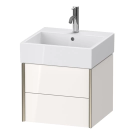 Duravit XViu Тумба подвесная 397x484x454мм, для раковины 235050, 2 ящика, цвет: белый глянцевый/champagne matt (XV43330B122)