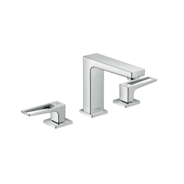 Hansgrohe Metropol Смеситель для раковины 110, на 3 отв, с донным клапаном Push-open, излив 132мм, h109мм, цвет: хром (74514000)