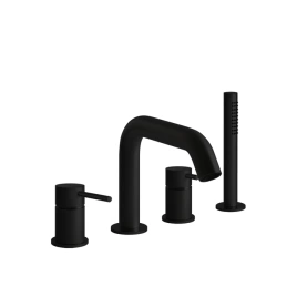 GESSI 316 Смеситель на борт ванны на 4 отв. с изливом и ручным душем, Black XL (54037#299)