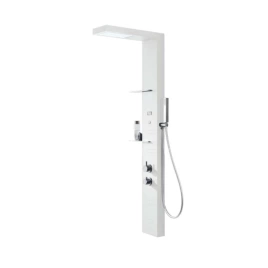 Hafro Light Душевая колонна 156x55x18см верхний душ, термостат, 4 вертик.струи, 2 полки, bianco kos (без подсветки!) (4LHA4N0 bianco kos)