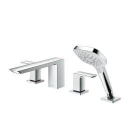 TOTO Jewelhex Смеситель для ванны, 525x295x226мм, на 4 отв. С ручным душем, Comfort Wave, цвет: хром (TBG02202R)