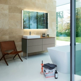 Duravit XSquare Консоль для базы на раковину слева 1400х550 мм, цвет орех 77 (XS060GL77)