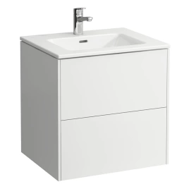Laufen Pro S Шкафчик под раковину 600х500х610 мм, с раковиной Slim 600, подвесной, 2 ящика, включая органайзер, цвет белый глянцевый (8.6496.0.261.104.1)