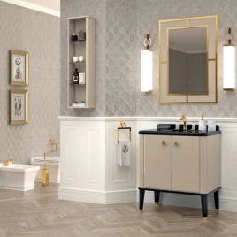 OASIS RIVIERE Столешница мраморная 770х560х20 мм, с 1 отверстием для раковины, с 3 отверстиями для смесителя, мрамор Nero Assoluto (0RETMS077LNA)