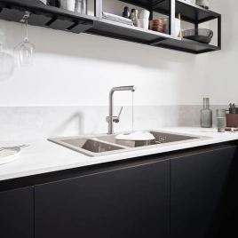 Hansgrohe Talis M54 Кухонный смеситель, на 1 отв,, однорычажный, с вытяжным изливом, укомплектован sBox, под сталь (72809800)