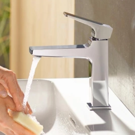 Hansgrohe Metropol Смеситель для раковины 100, на 1 отв, с донным клапаном, излив 127мм, цвет: хром (32500000)