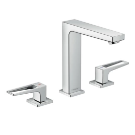 Hansgrohe Metropol Смеситель для раковины 160, на 3 отв, с донным клапаном Push-open, излив 132мм, h159мм, цвет: хром (74515000)