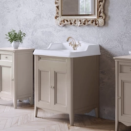 TW Veronica, База с раковиной Simas AR824bix1 68x54см с 1отв. под смеситель, 2 расп. дверки, доводч. Blum, ручки: Riflesso бронза, цвет: tortora (VER2068-T+AR824bix1 комплект)