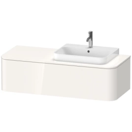 Duravit Happy D.2 Plus Столешница 16x1300x550мм для тумбы HP4932, HP4942, HP4952,HP4962, HP4972 с вырезом справа, DX, цвет: белый глянцевый (HP031KR2222)