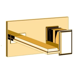 Gessi Eleganza Встраиваемый однорычажный смеситель для раковины, без донного клапана, с изливом (внешняя часть), цвет: золото (46088#080)