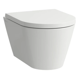LAUFEN KARTELL Унитаз подвесной укороченный 490x370x285(430) мм., безободковый, цвет белый матовый (8.2033.3.757.000.1)