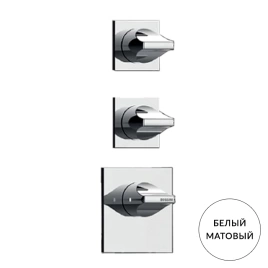BOSSINI APICE Смеситель для душа встраиваемый, термостатический, 2 запорных вентиля, внешняя часть, цвет белый матовый (Z035203.045)