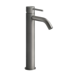 GESSI 316 Смеситель для раковины на 1 отверстие, высокий h=305мм, без донного клапана, излив 123мм, цвет: steel brushed (54009#239)