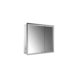 EMCO Prestige2 Зеркальный шкаф 815 мм, встраиваемый, LED-подсветка, 2 двери, 2 полки, розетка, левый, с EMCO light system (9897 081 03)