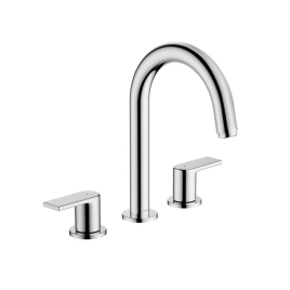 Hansgrohe Vernis Shape Смеситель для раковины, на 3 отв, с донным клапаном, излив 166мм, h151мм, цвет: хром (71563000)